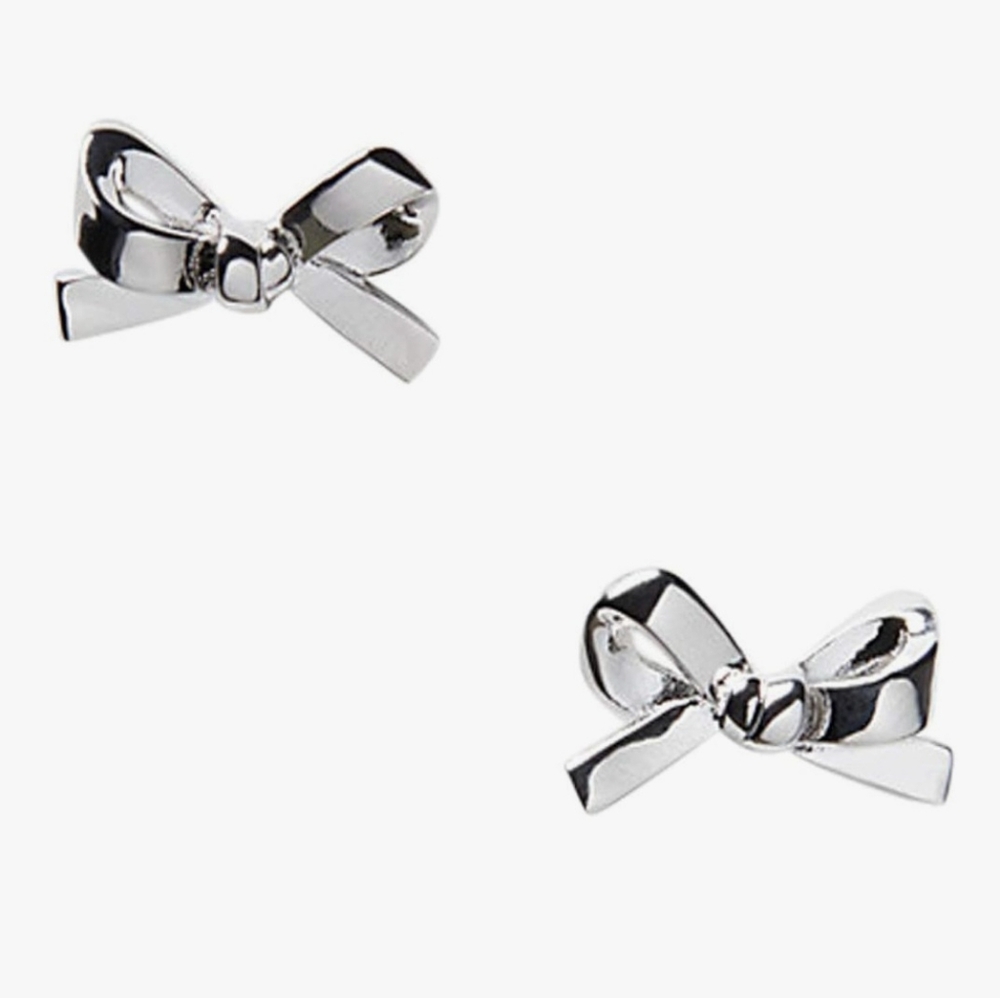 Kate Spade Silvertone Bow Earrings - Picture 3 of 6